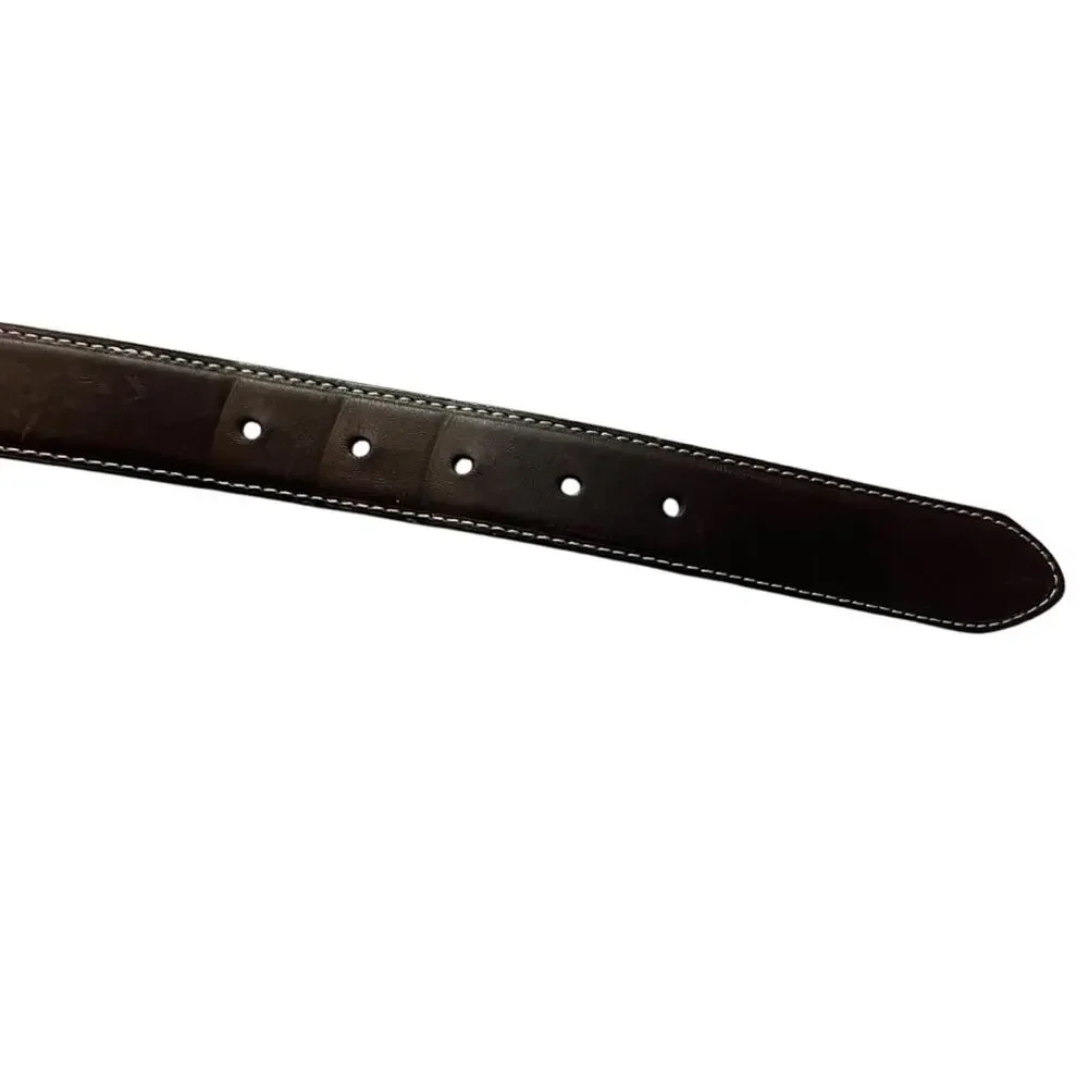 TOMMY HILFIGER LEATHER BELT Brown Black Leather Men’s Size 38 FAST SHIP 1343-24
